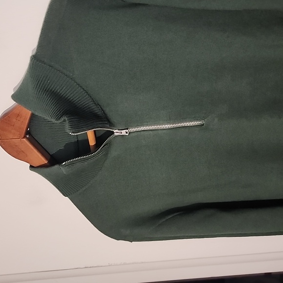 NWT J. Crew Green Quarter Zip Merino Wool + Acrylic Sweater Beautiful Great Gift - Picture 2 of 5